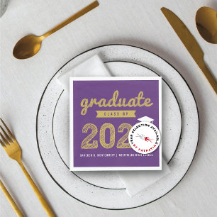 2026 Bold Gold Sketch Text Modern Graduation Party Napkins