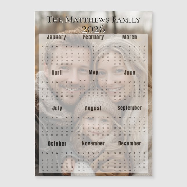 2026 Bold Holiday Photo Calendar (Front)