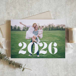 2026 Bold Typography Horizontal Photo New Year Holiday Card