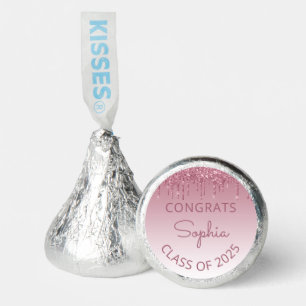 2026 Burgundy Glitter Drip Graduation Party Hershey®'s Kisses®