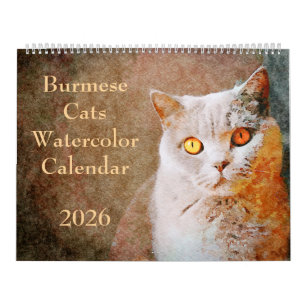 2026 Burmese Cat Mama Mom Owner Lovers Gift Calendar