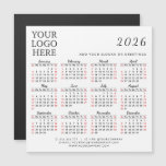 2026 Business Calendar Magnet Company Logo Simple
