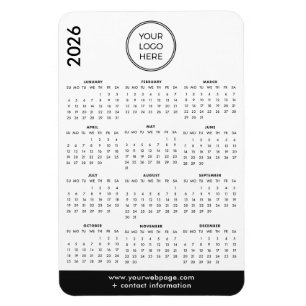 2026 Business Logo Magnet Calendar