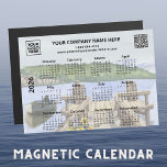 2026 Business Logo QR Dock Water Calendar Magnet<br><div class="desc">This 2026 Magnet Calendar Business Name Logo QR Code -- with a lovely dock and water scene with mountains in the background - packs quite a punch -- has a full year calendar as well as your business name, logo and your QR code -- along with your company website written...</div>