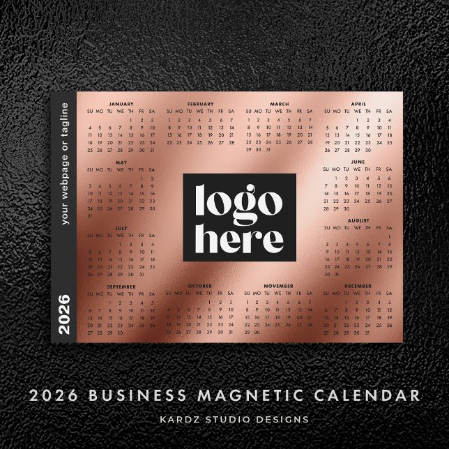 2026 Business Logo Rose Gold Full Year Calendar (Creator Uploaded)