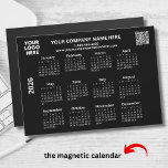 2026 Business Your Logo QR Black Calendar Magnet<br><div class="desc">This 2026 Magnet Business Name Logo QR Code Black and White Calendar packs quite a punch -- has a full year calendar as well as your business name, logo and your QR code as well as your website written and phone number. A handy affordable marketing giveaway for your clients with...</div>