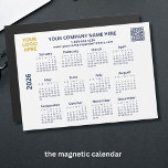 2026 Business Your Logo QR Code Calendar Magnet<br><div class="desc">This 2026 Magnet Calendar Business Name Logo QR Code packs quite a punch -- has a full year calendar as well as your business name, logo and your QR code -- along with your company website written out and phone number. A handy affordable marketing giveaway for your clients with your...</div>