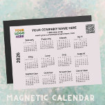 2026 Business Your Logo QR Code Calendar Magnet<br><div class="desc">This 2026 Magnet Calendar Business Name Logo QR Code packs quite a punch -- has a full year calendar as well as your business name, logo and your QR code -- along with your company website written out and phone number. A handy affordable marketing giveaway for your clients with your...</div>