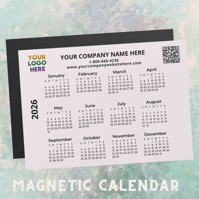 2026 Business Your Logo QR Code Calendar Magnet  (Creator Uploaded)