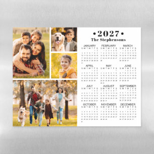 2026 Calendar 4 Photo Collage Personalized Magnetic Dry Erase Sheet