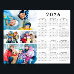 2026 Calendar 4 Photo Simple Poster<br><div class="desc">2026 Calendar 4 Photo Simple Poster. Create your own personalized, custom color photo calendar poster featuring a 2026 year-at-a-glance calendar and an easy-to-upload photo collage template with 4 pictures. Personalize with a family name, individual name or other custom text in your choice of text, calendar and background colors (shown in...</div>