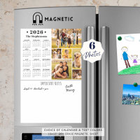 2026 Calendar 6 Photo Collage Personalized