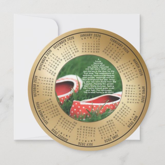 2026 Calendar A House Becomes A Home Holiday Card (Front)