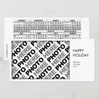 2026 Calendar Add 1 Photo Simple Card