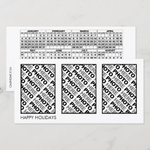 2026 Calendar Add 3 Photos Card