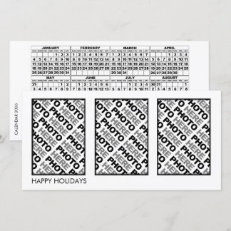 2026 Calendar Add 3 Photos Card