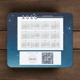 2026 Calendar Add Logo QR Code Mouse Pad