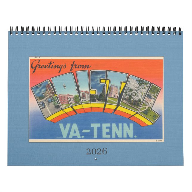 2026 Calendar  Bristol VA TN Vintage postcard (Cover)