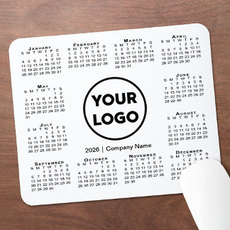 2026 Calendar Business Company Logo Mouse Pad