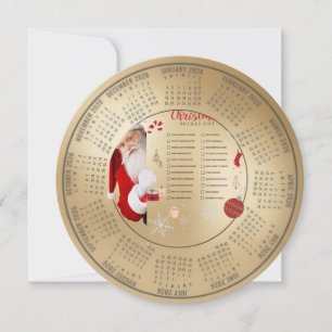 2026 Calendar Christmas Bucket List Holiday Card
