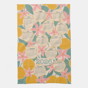 2026 Calendar - citrus & blossoms Kitchen Towel