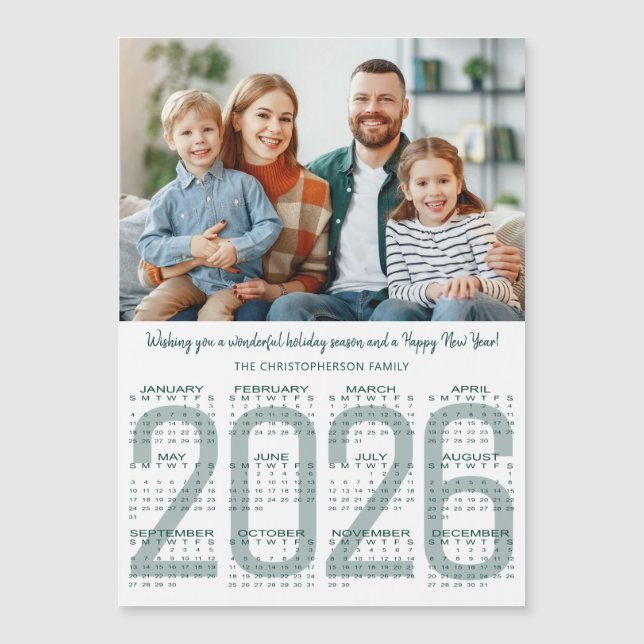 2026 Calendar Custom Color Modern Christmas Card (Front)
