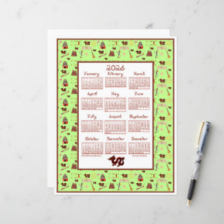 2026 Calendar Fabric Font Chinese Favorites Jade
