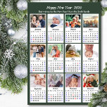 2026 Calendar Family 12 Photo Sage Green Magnetic<br><div class="desc">2026 Calendar Modern Sage Green Family 12 Photo Collage Magnetic Card. All the texts are pre-arranged for you to personalize easily and quickly with your own details. Wish you all a Happy Holidays and an Amazing New Year! For many other card designs, please visit : (Holiday Cards) https://www.zazzle.com/collections/119384619755575715 (Holiday Postcards)...</div>