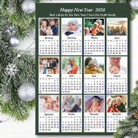 2026 Calendar Family 12 Photo Sage Green Magnetic