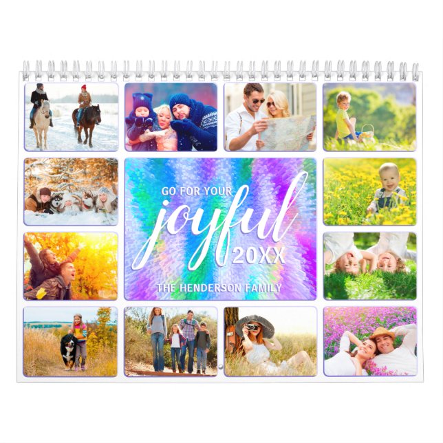 2026 Calendar Family Photo Joyful Iridescent (Cover)