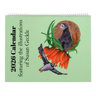 2026 Calendar featuring nature illustrations