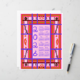 2026 Calendar Girl Power Curvy Plaid Frame