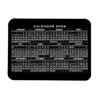 2026 Calendar Magnet Black