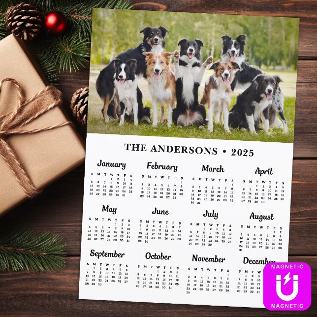 2026 Calendar Magnet Pet Dog Custom Photo Card (Creator Uploaded)