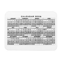 2026 Calendar Magnet White