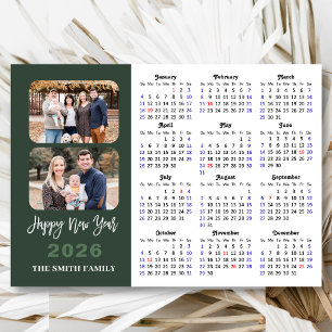 2026 Calendar Modern Sage Green 2 Photo Magnetic