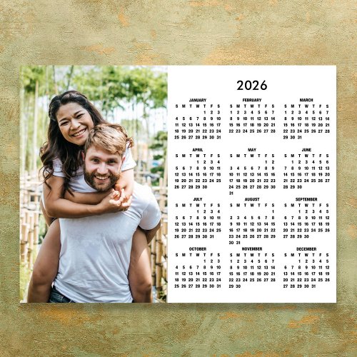 2026 Calendar Modern Simple Photo