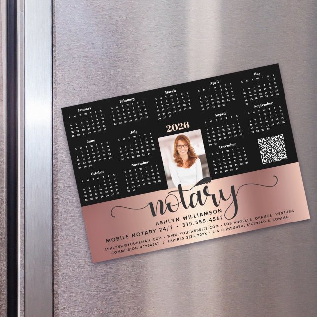 2026 Calendar Notary Copper Black QR Code Magnet (Creator Uploaded)