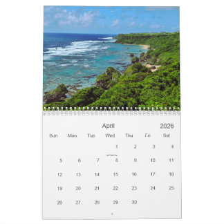2026 Calendar Ocean Views 