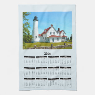 2026 Calendar of Door County Wisconsin Lighthouse Kitchen Towel