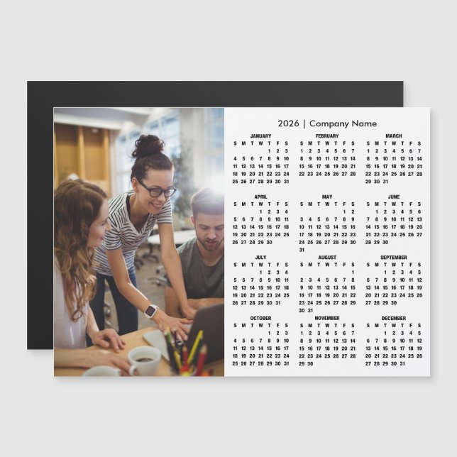 2026 Calendar Personalized Business Photo Magnet (Front/Back)