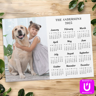 2026 Calendar Pet Dog Kid Custom Photo Magnet Card