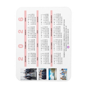 2026 Calendar Photo Christmas New Year Corporate Magnet