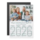 2026 Calendar Photo Custom Color Christmas Card