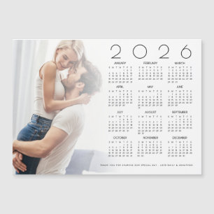 2026 Calendar Photo Overlay Newlywed Wedding Favor