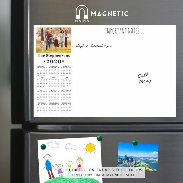 2026 Calendar Photo Personalized Magnetic Dry Erase Sheet (Creator Uploaded)