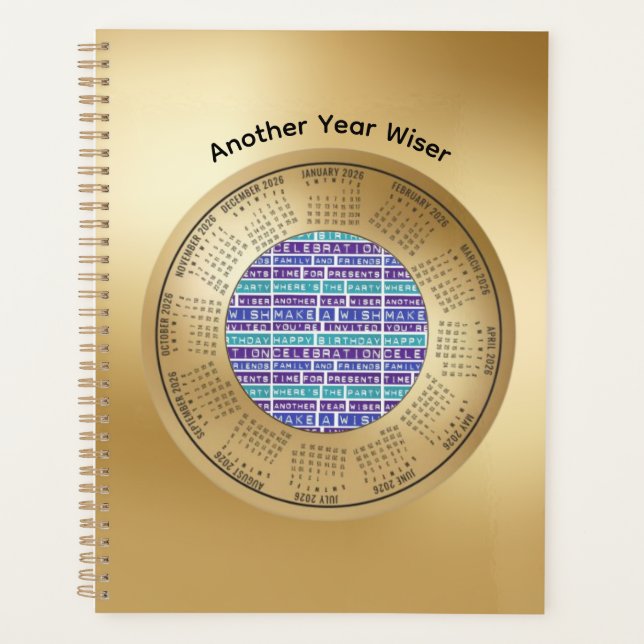2026 Calendar Planner quote Another Year Wiser (Front)
