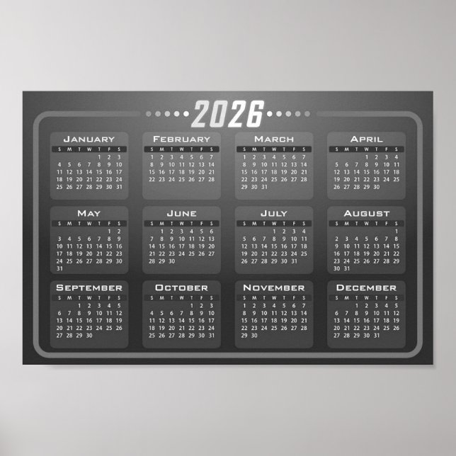 2026 Calendar  Poster (Front)