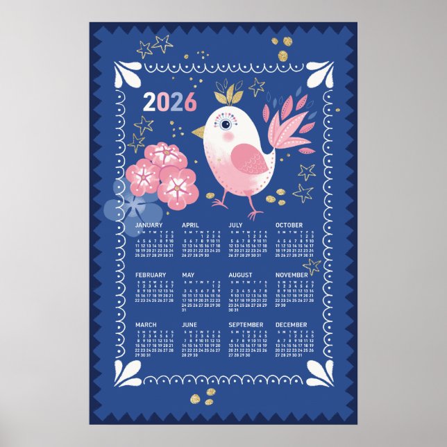 2026 Calendar Poster Bird (Front)