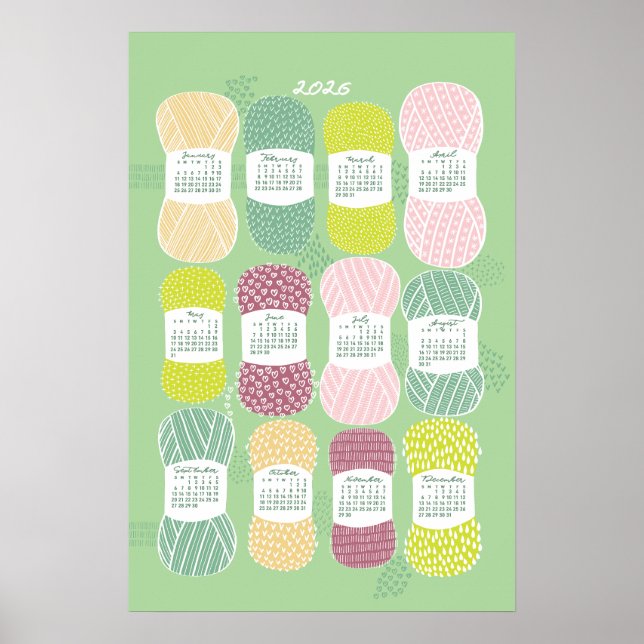 2026 Calendar Poster Neo Mint (Front)